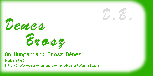 denes brosz business card